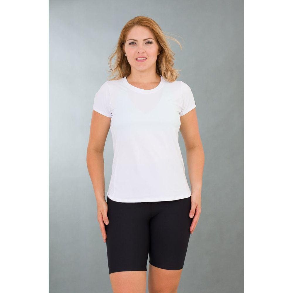 Camiseta Feminina Fitness Branca Lean