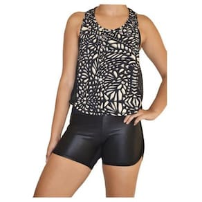 Regata Feminina Fitness Estampada Topy Curta Ative
