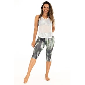 Regata Feminina Fitness Branca Tela Curta Ative