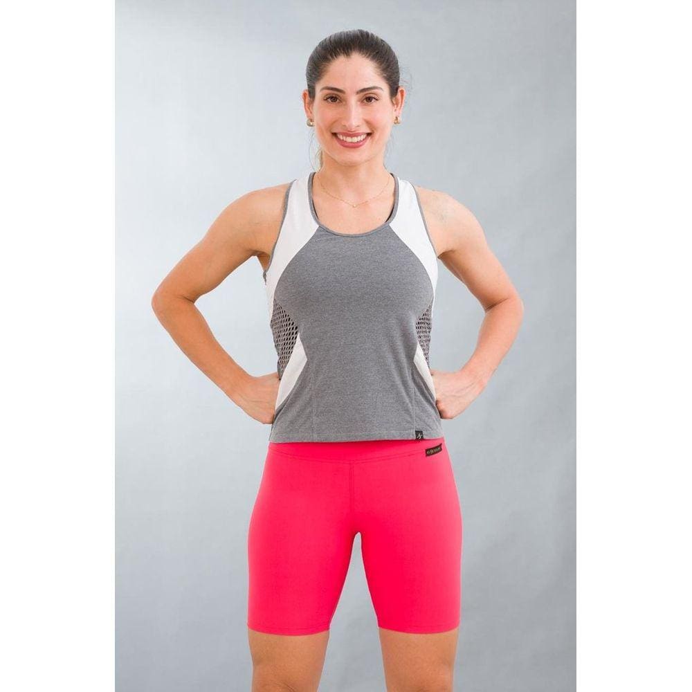 Regata Feminina Fitness Cinza Mescla Spark