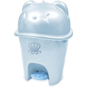 Lixeira Adoleta Bebê Urso Azul 12 Litros Bpa Free