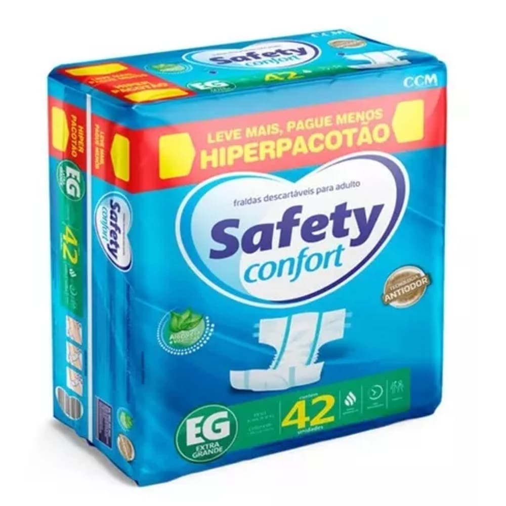 Fralda Geriátrica Safety Confort Eg C/42 Unidades 90+ Kg