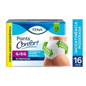 Fralda Roupa Descartável Tena Pants Confort G/Eg C/16 Unidades Unissex