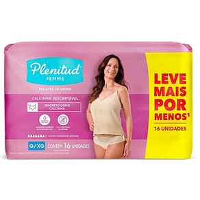 Fralda Calça Plenitud Incontinência Femme G/Xg C/16 Unidades