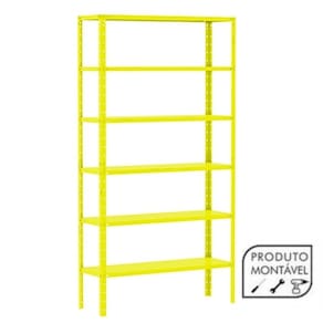 Estante de Aço Amarela 176x92x30 6 bandejas chapa 26 – 3019