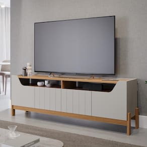 Rack para TV até 70 Polegadas em MDF Moema 4 Portas Off White Nature