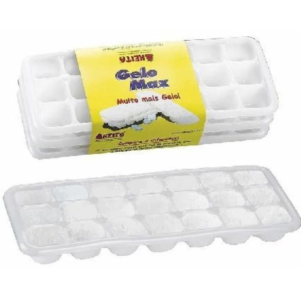 Forma Forminha De Gelo Empilhável 21 Cubos Keita - Kit C/ 3