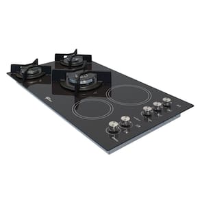 Cooktop 5 Queimadores Gás/Eléttrico Mesa Vitrocerâmica TOP Fischer Preto