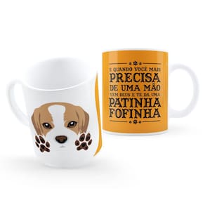 Caneca Quando Você Mais Precisa, Deus Te Manda uma Patinha