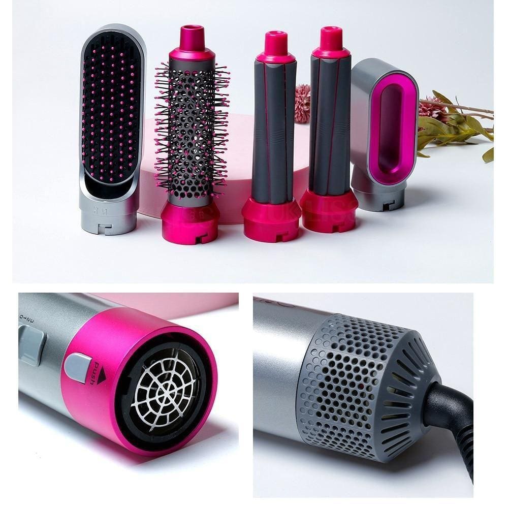 Kit 5 Em 1 Secador Modeladora Escova De Cabelo Alisadora