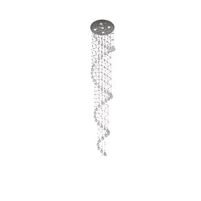 Lustre De Cristal Para Pé Direito Duplo 30Cm De Diâmetro