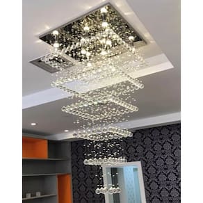 Lustre Com Cristais Legítimos k9 de 40mm Com Base 70x70cm