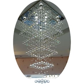 Lustre De Cristais De 40mm Com Base De Inox 70x70cm