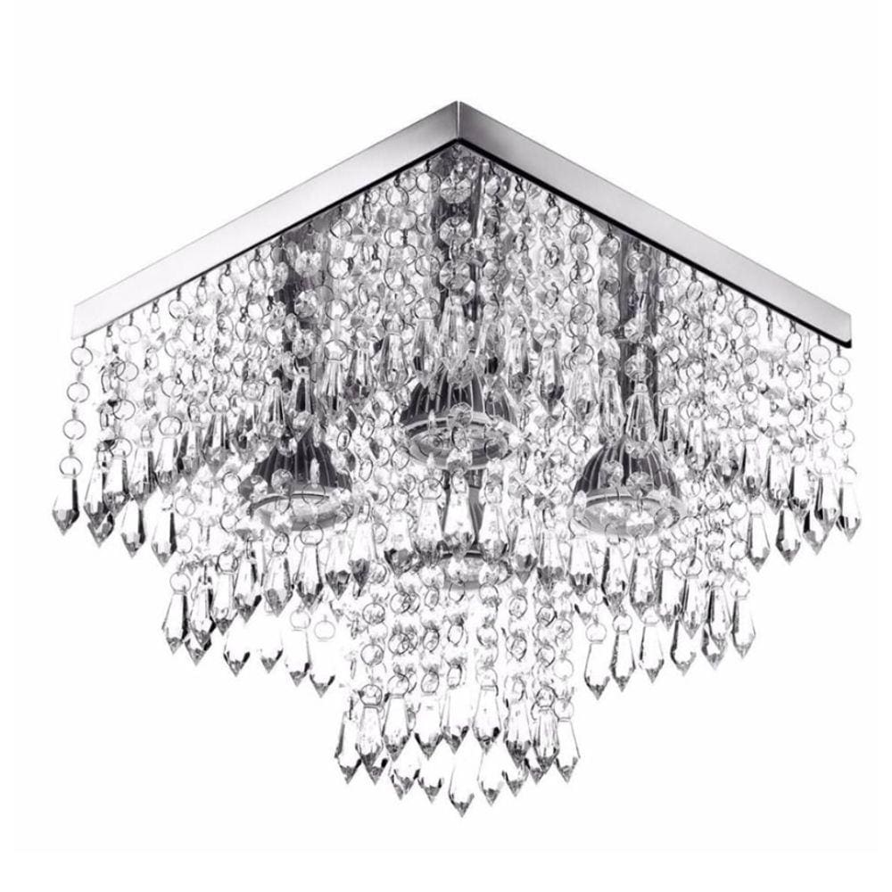 Pendente de Acrílico Para Sala, Quarto Base de Inox 30x30cm