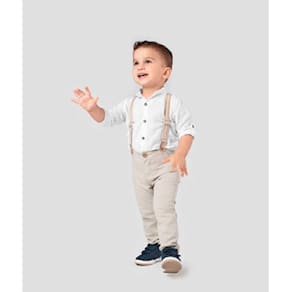 Calça Sarja Masculina Infantil Com Suspensório Jeito De Criança Ref: 1089 1/3