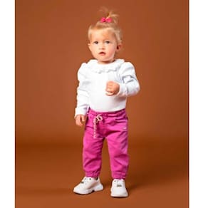 Calça Jogger Infantil Feminina Jeito De Criança Ref: 5340 P/Gg