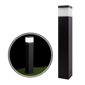 Poste Luminária Balizador Alumínio Jardim 50cm Preto p/ E27 ST222