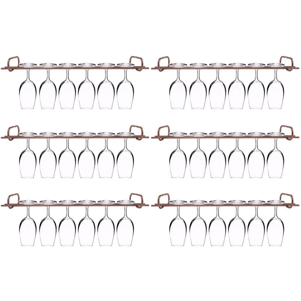 Conjunto 6 Organizadores Porta Taças 42cm Suportes Para Pendurar Taças Rose Gold