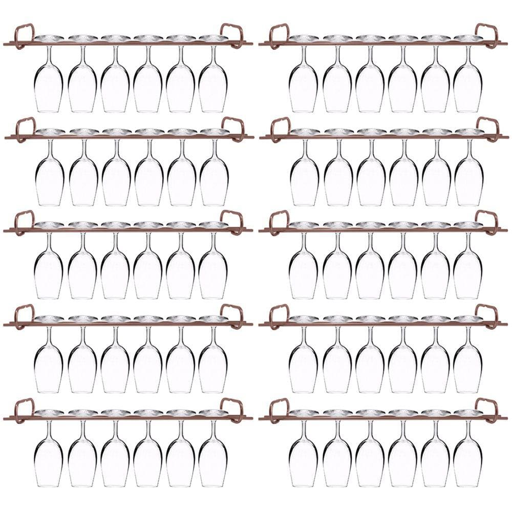 Conjunto 10 Organizadores Suportes De Taças 42cm Porta Taças Retos Rose Gold