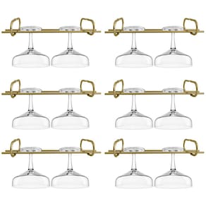 Kit 6 Organizadores Porta Taças 25cm Suportes Para Pendurar Taças Dourado