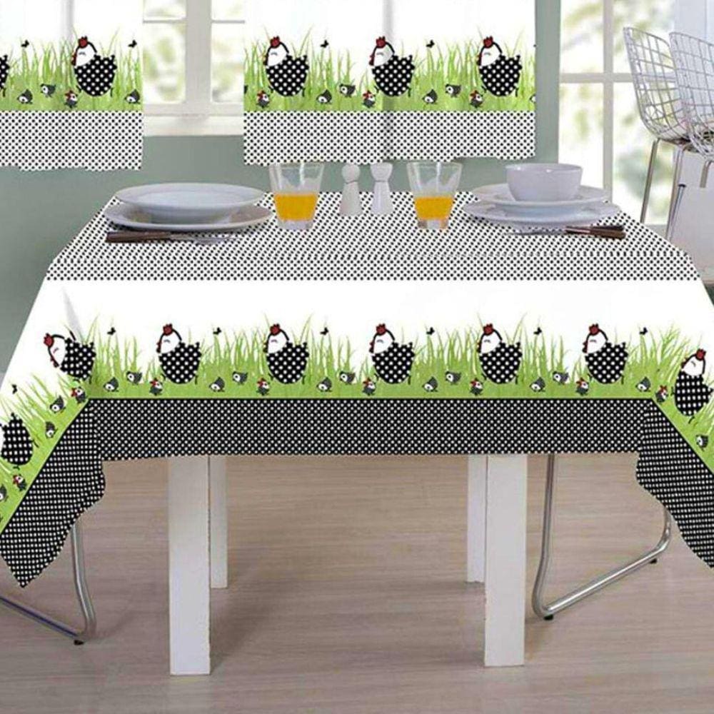Toalha de Mesa Sultan Estampada Realce Premium Galinha