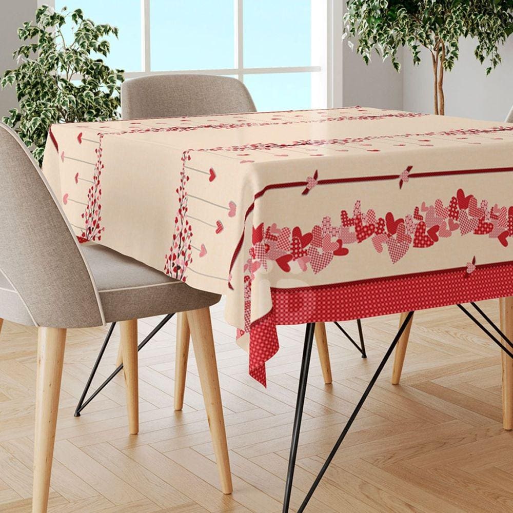 Toalha Mesa Plástica Térmica Hearts 4 lugares 1,40