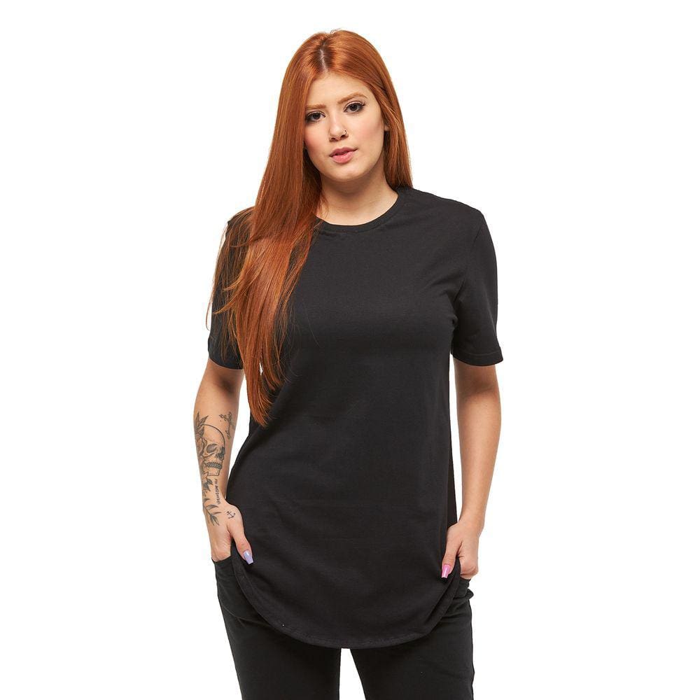 Camiseta Longline Feminina Manga Curta