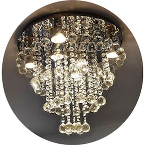 Luminária Plafon De Cristal De 30mm Para Sala De Estar Com 40cm De Diâmetro