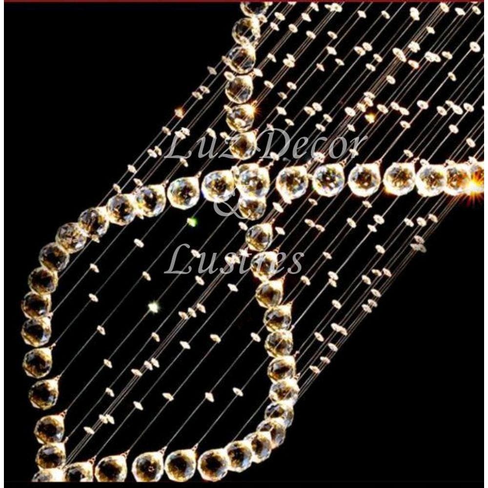 Lustre Moderno De Cristais Legitimos Base Inox Espelhada