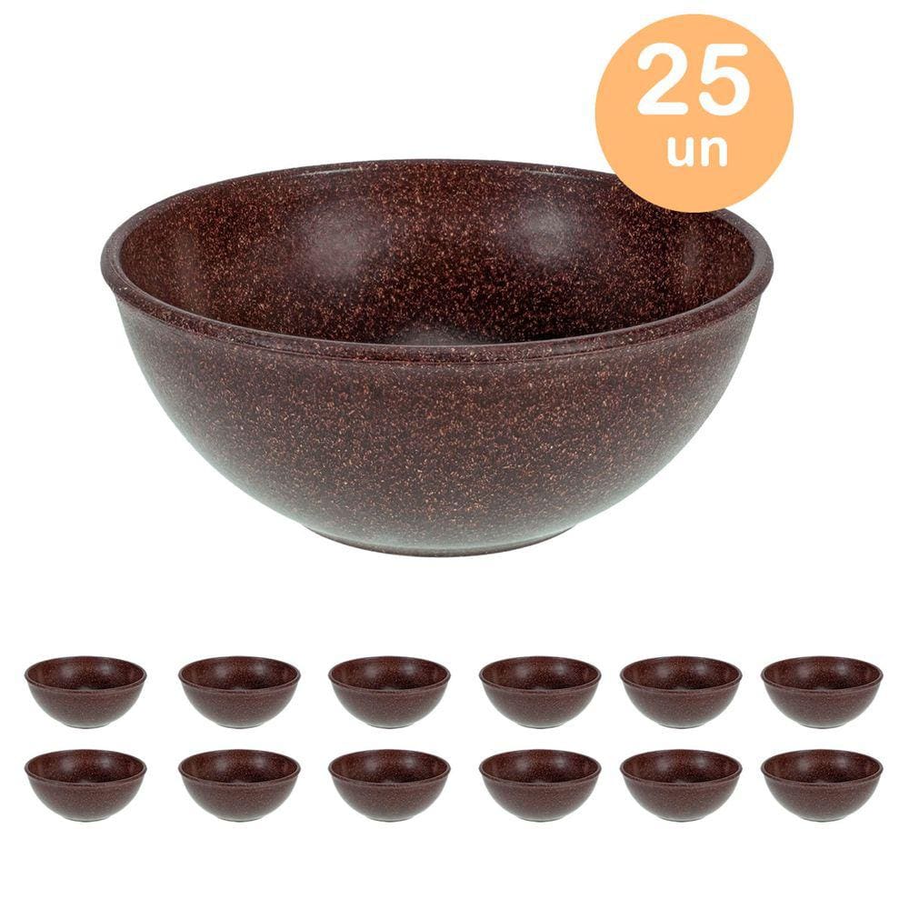 25un TIGELA 500ml BOWL CUMBUCA VASILHA CALDO MARROM ESCURO