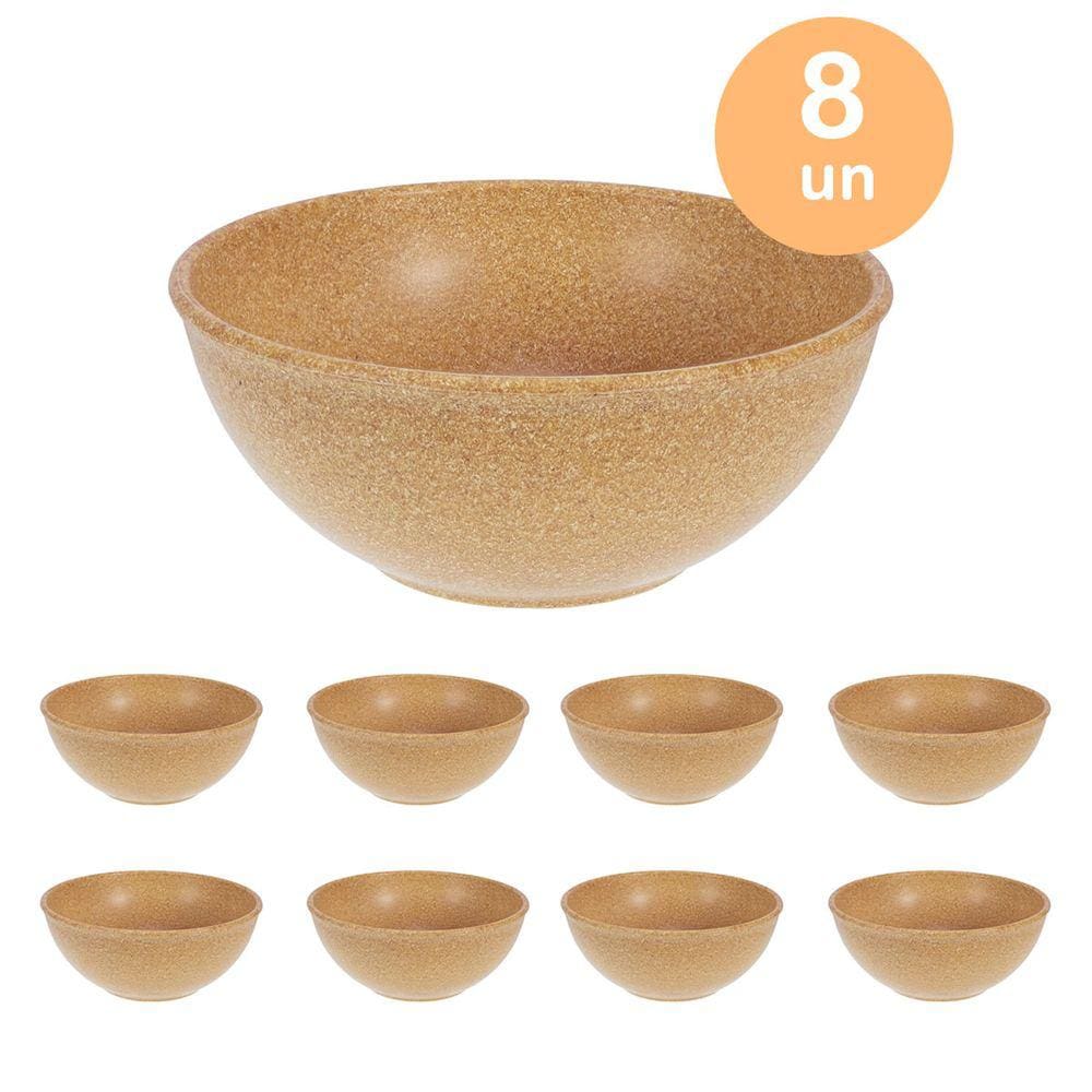 8un TIGELA 500ml BOWL CUMBUCA VASILHA CALDO MARROM CLARO