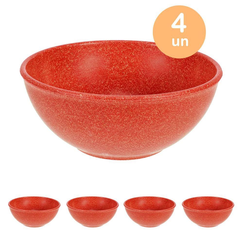 4un TIGELA 500ml BOWL CUMBUCA VASILHA SOPA CALDO VERMELHO