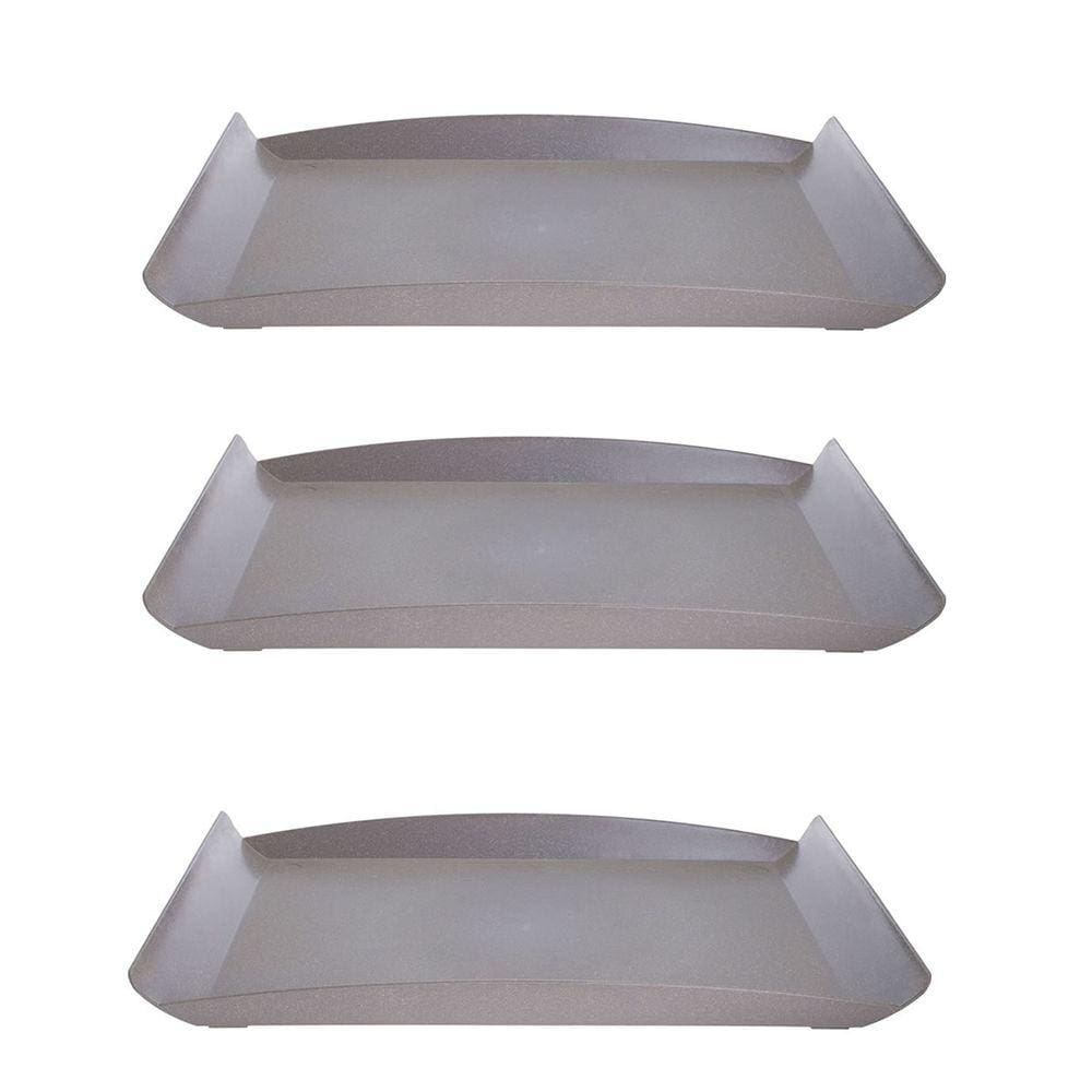 3Un Bandeja Zen Petisqueira 34X18cm Ecológica - Cinza
