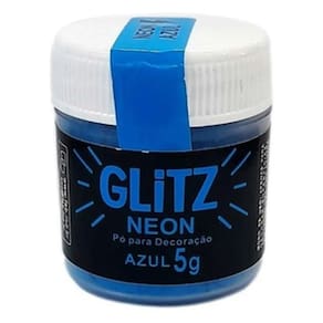 Corante Pó Glitz Neon Azul Brilha Na Luz Negra