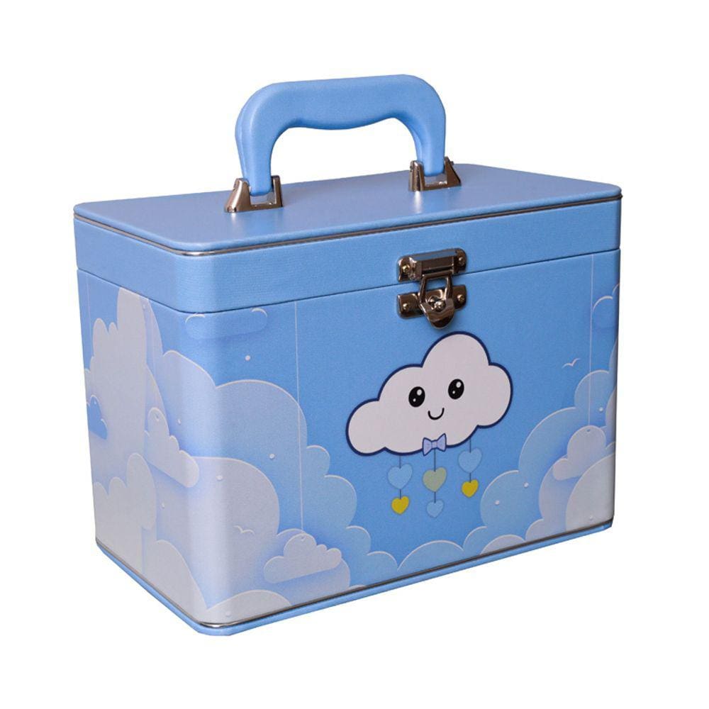 Maleta Box com 4 Álbuns Fotográficos 240 fotos 15x21 CHUVA DE AMOR GRAVATA Menino Bebê Infantil azul