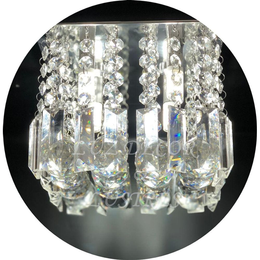 Lustre De Cristal K9 Plafon Com Lâmpada Bf Inclusa