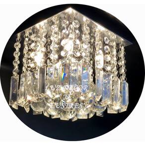 Lustre De Cristal K9 Plafon Base 20X20cm Alto Luxo