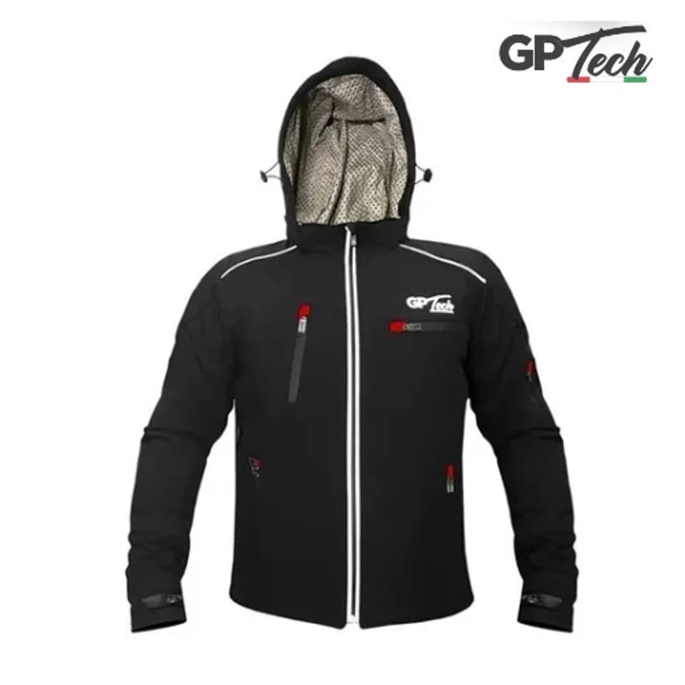 Jaqueta Gp Tech Soft Casual GG XL Resistente À Água Preta Vermelha