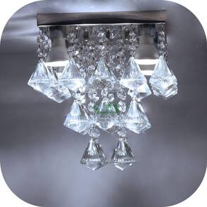 Luminária Pendente Para Quarto Com Base De Inox 20x20cm