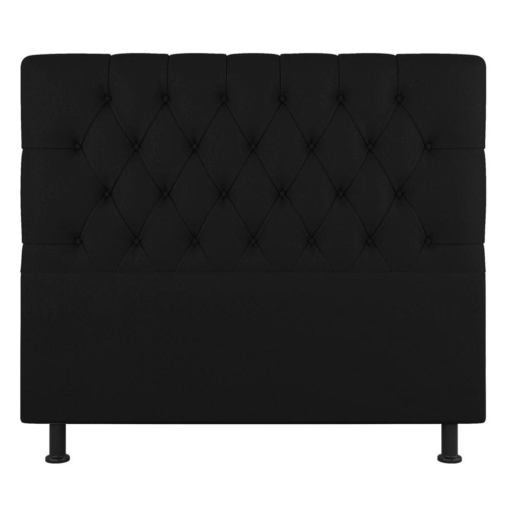 Cabeceira Cama Box Solteiro Nice 90cm Linho Preto - Abmaza