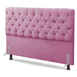 Cabeceira Cama Box Solteiro Lylla 90cm Capitonê com Frame Suede Rosa - Abmaza
