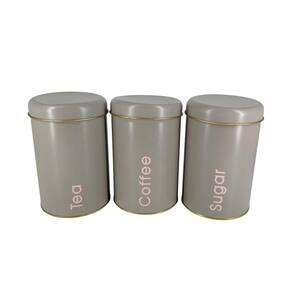 Latas Porta Mantimento Jogo com 3 Pçs Decorativa 3 Cores
