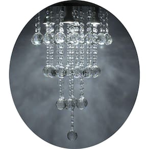 Lustre De Cristal K9 Para Sala Base de Inox 30cm De Diâmetro