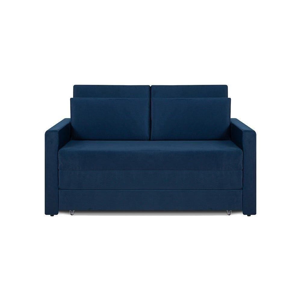 Sofá Cama Castor Casal Salerno Max Suede Azul 2 Lugares