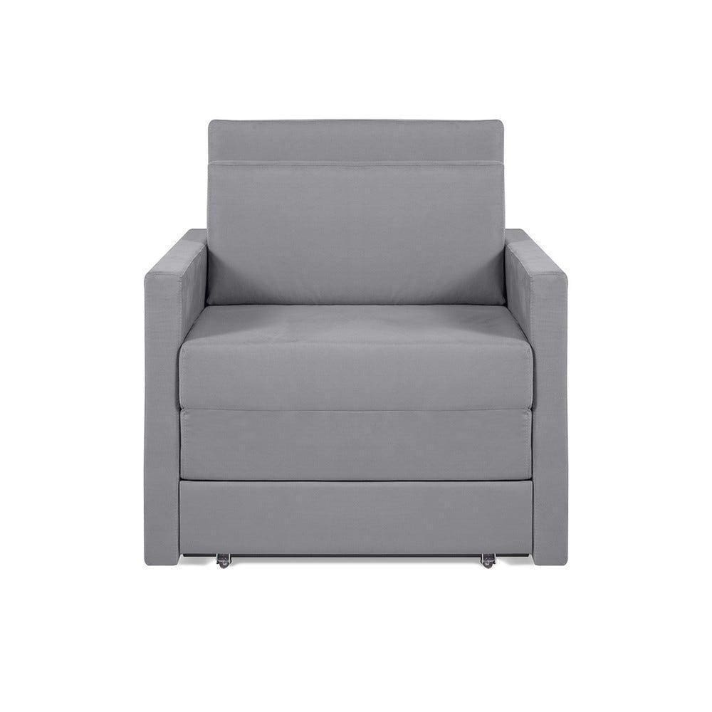 Sofá Cama Castor Solteiro Salerno Max Suede Cinza