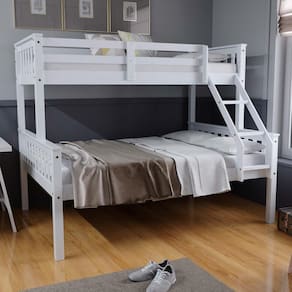 Beliche Com Cama Casal Prime Madeira Maciça Branco Housin