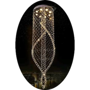 Lustre De Cristal Espiral Duas Camadas Até 1,40m