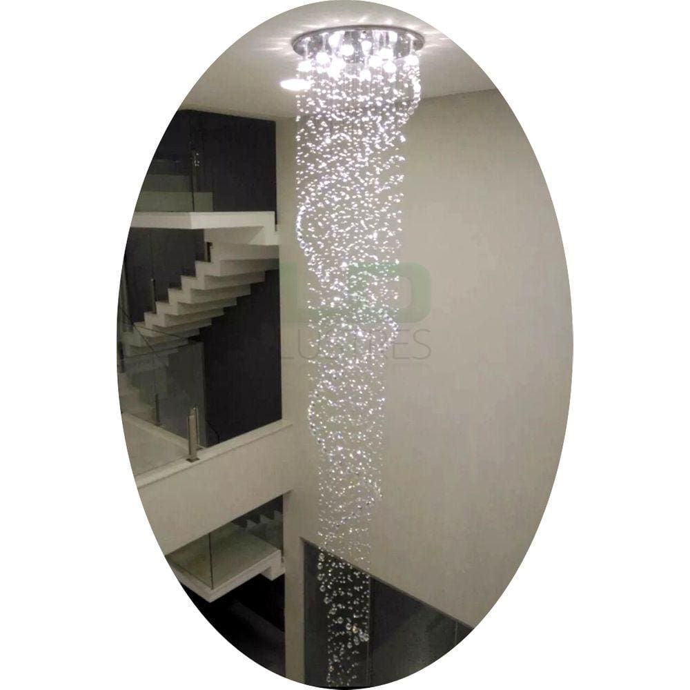 Lustre Espiral Com Base De Inox Espelhado 70cm De Diâmetro