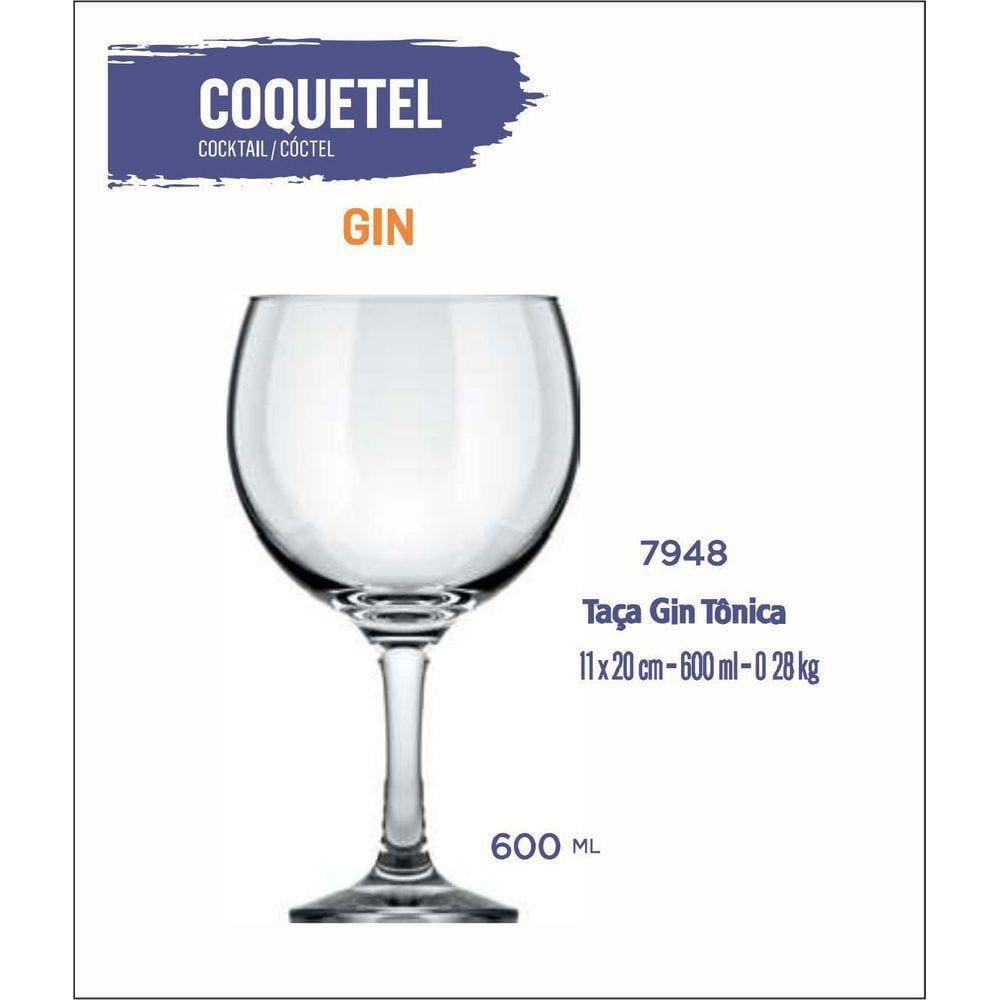 24 Taças Royal Gin 615Ml - Coquetel