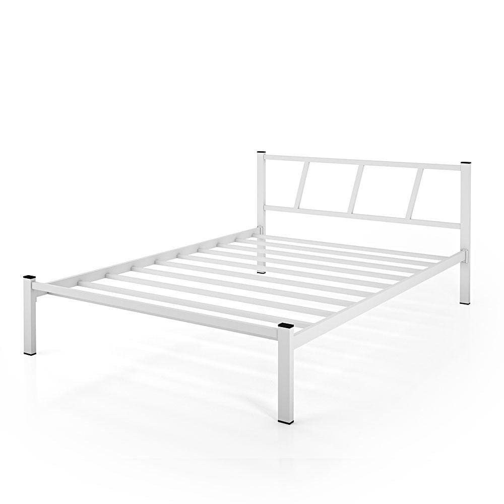 Cama De Aço Helena Branco P/ Quarto Casal